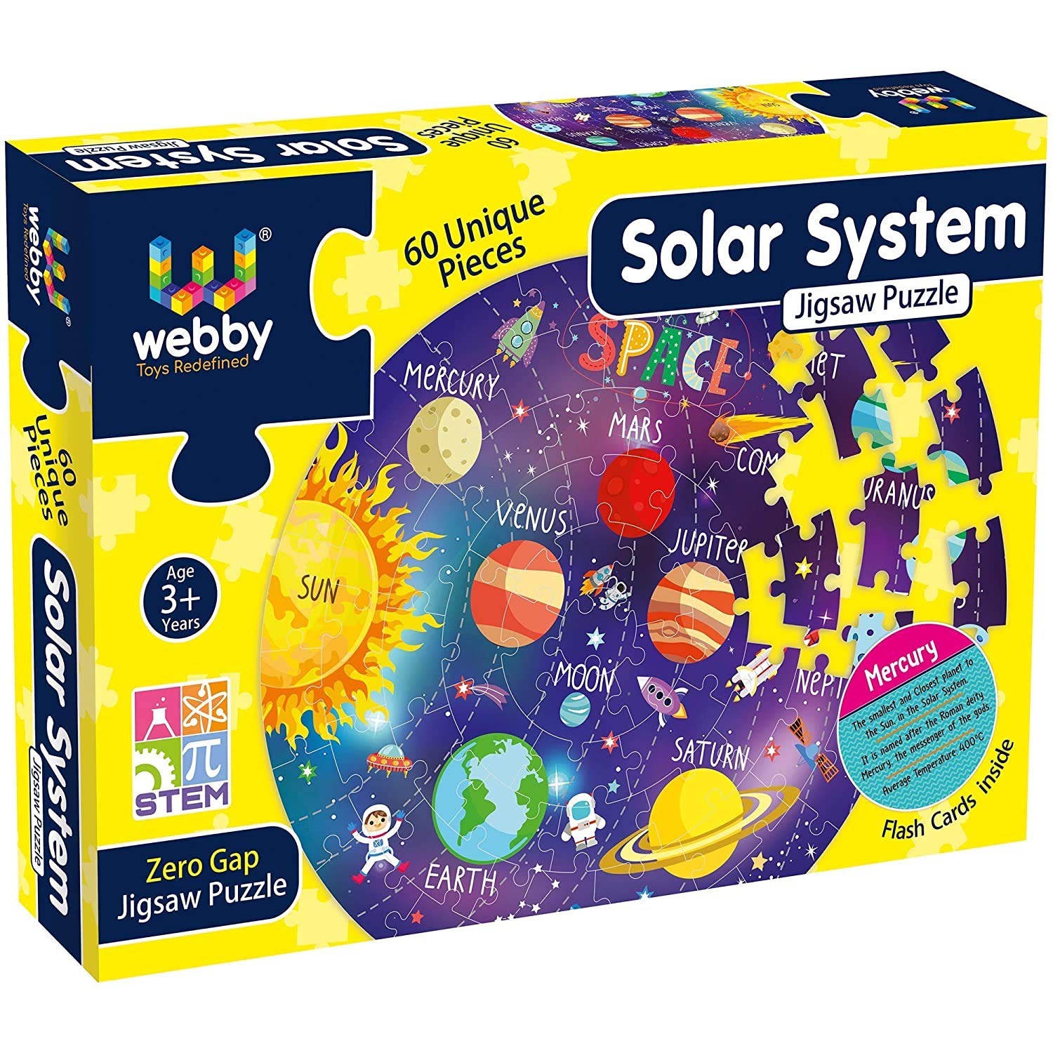 Webby Amazing Outer Space Solar System 60 Pieces Jigsaw Puzzle