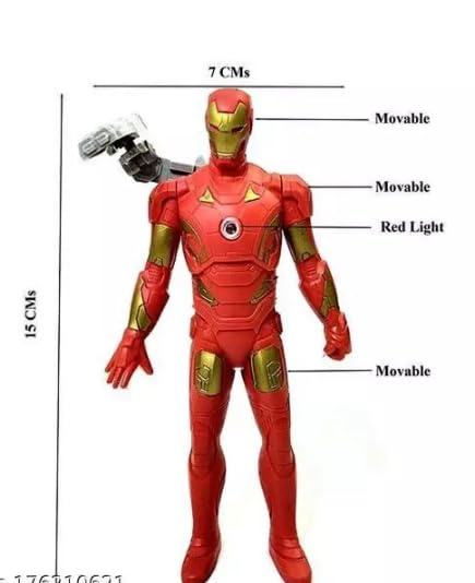 Marvel Mighty Hero Series Iron Man Action Figure, 9.5-Inch Poseable Super Hero Toy for Kids 4 and Up