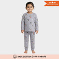 Multicolour Party Penguin Print Cotton Full Sleeves T-Shirt & Pant Set