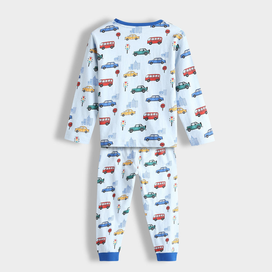 Unisex Multicolour Playful Signals Print Cotton Full Sleeves Co-Ord Set