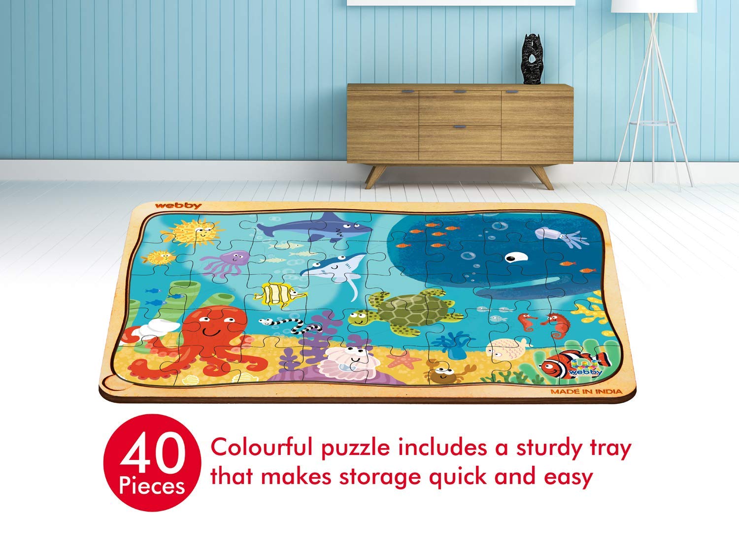 Webby Underwater Animals Jigsaw Puzzle, 40 Piece, Multicolour