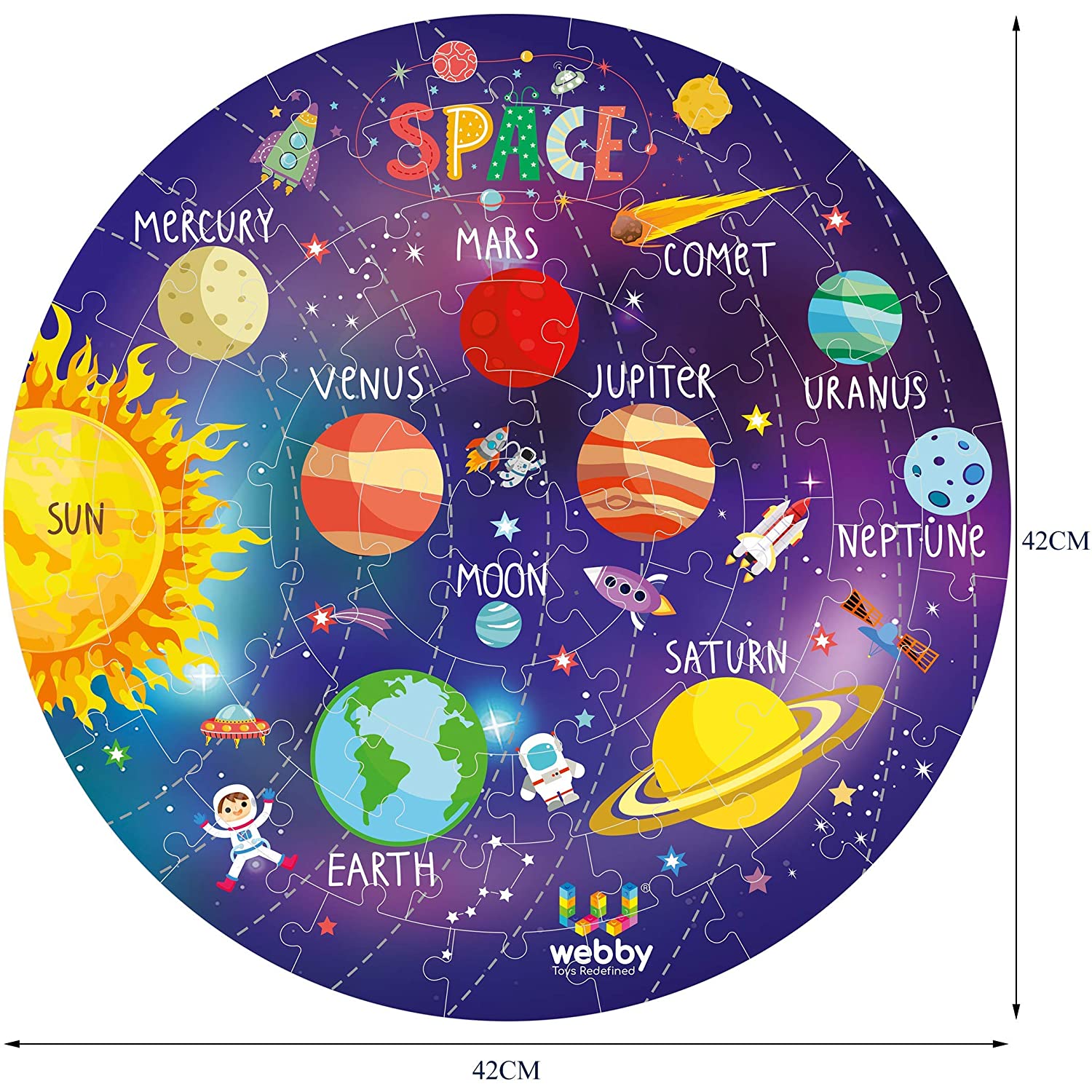 Webby Amazing Outer Space Solar System 60 Pieces Jigsaw Puzzle