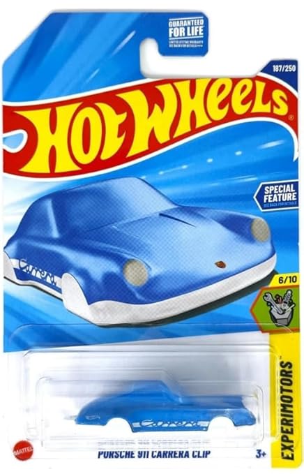 Hot Wheels Porsche 911 Carrera Clip [Blue Top/White Bottom] Experimotors 6/10, 187/250, 1:64 Scale Diecast Vehicle