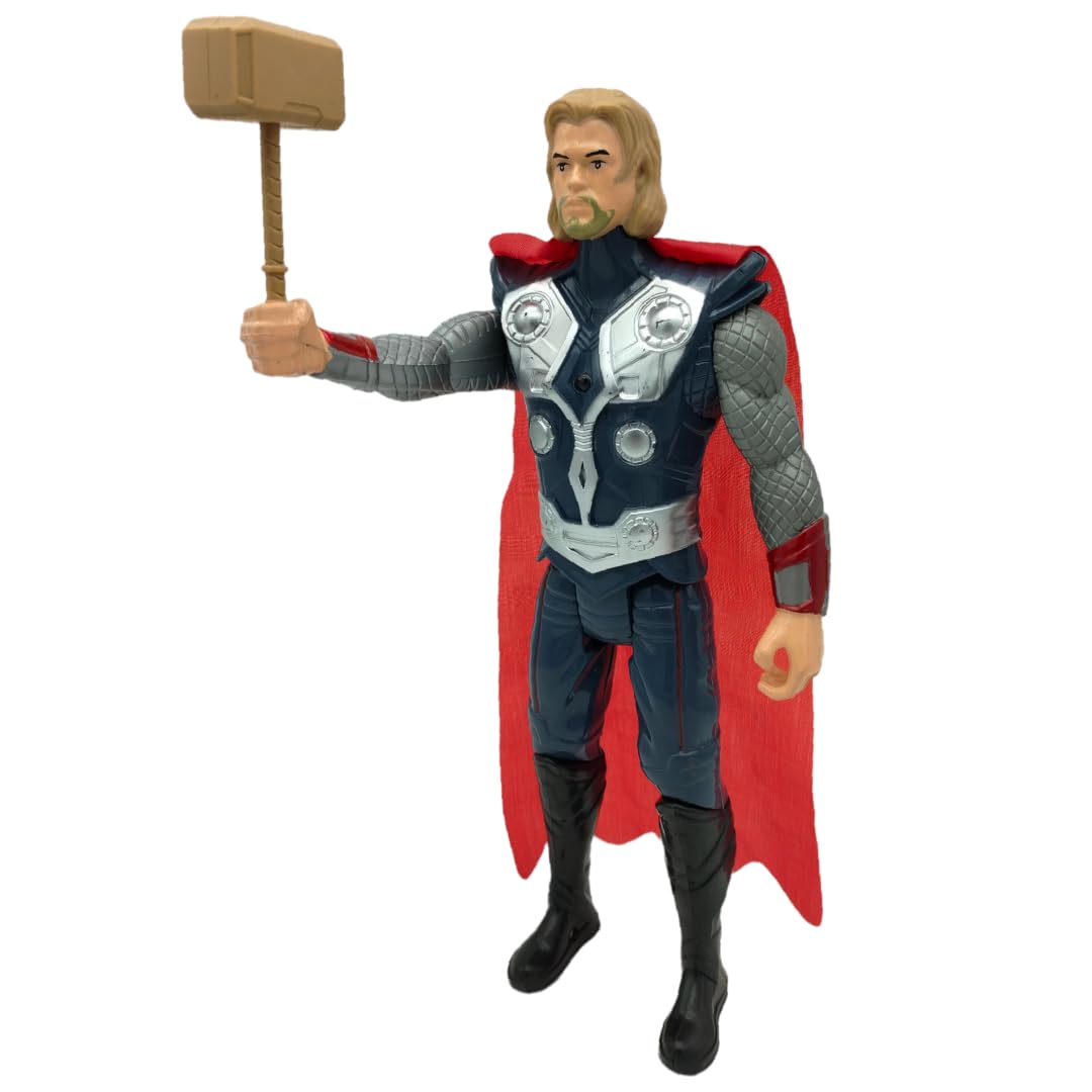 Superhero Warrior Action Figure with Hammer & Cape – Poseable Toy for Kids