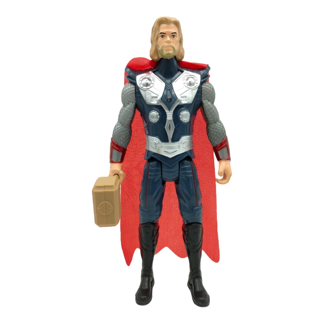 Superhero Warrior Action Figure with Hammer & Cape – Poseable Toy for Kids