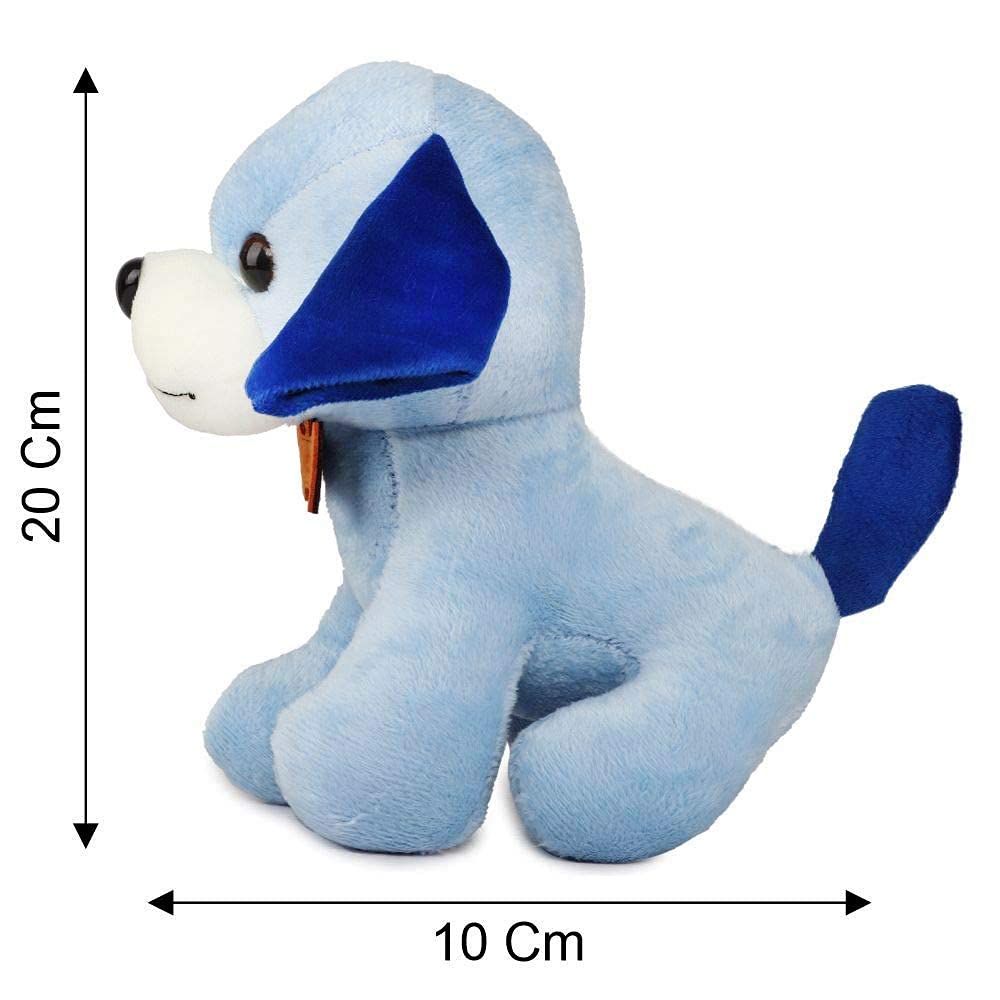 Webby Soft Animal Plush Standing Dog Toy 20cm, Blue
