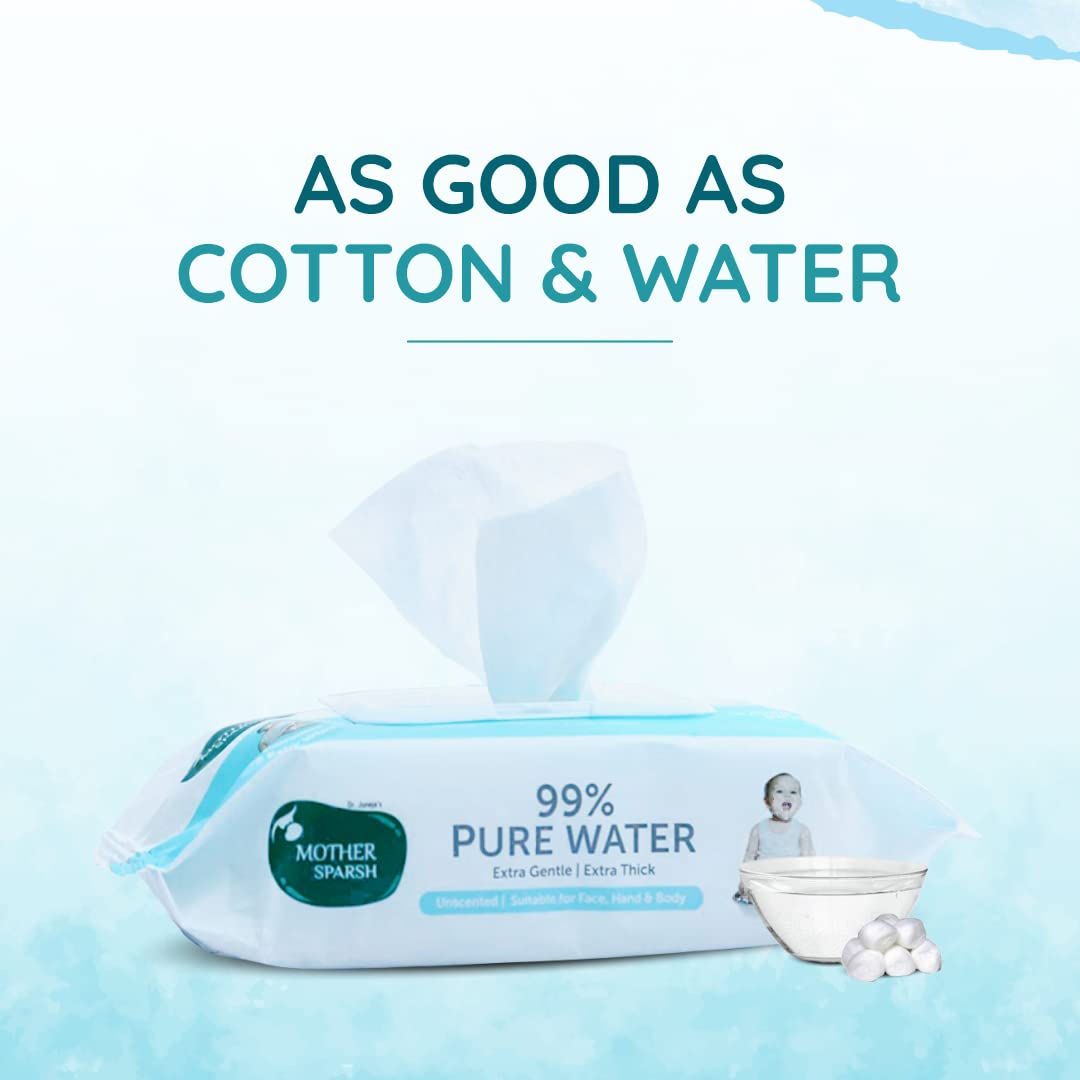 Mother Sparsh Water Wipes Pack Of 2 (72 Sheets Each)