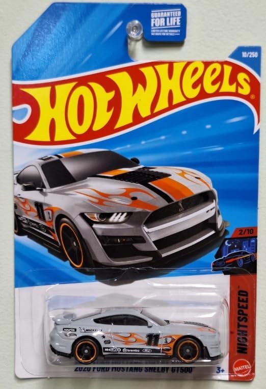 Hot Wheels 2020 Ford Mustang Shelby GT500 [Silver/Gray] Night Speed 2/10, 10/250