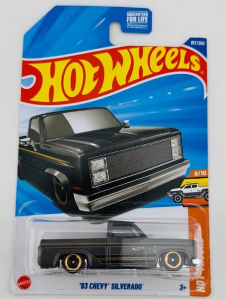 Hot Wheels '83 Chevy Silverado [Black] Hot Trucks 9/10, 157/250, 1:64 Scale Diecast Vehicle