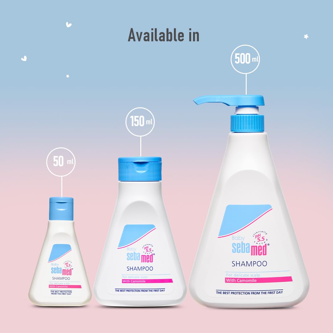 Sebamed Baby Shampoo 500Ml Camomile|Natural Moisturisers|No Tears Formula|For Delicate Scalp