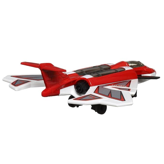 Matchbox Collectible Die-Cast Metal Sky Busters Backdraft Fighter Plane - HLJ16 ~ Red, Black and White Fighter Airplane ~ Includes Playmat