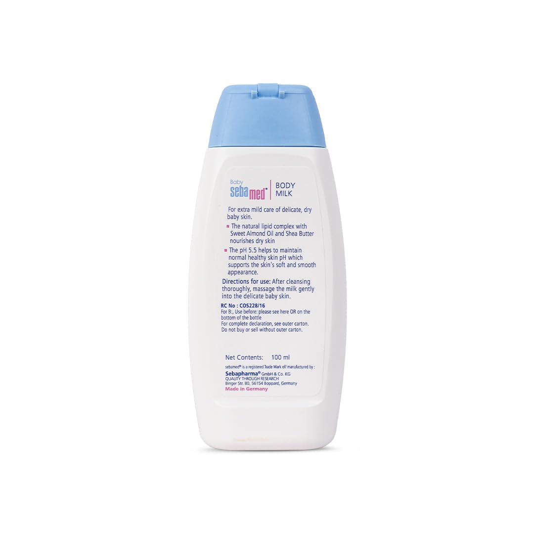 Sebamed Baby Body Milk Lotion|Ph 5.5|Ideal For Dry Skin|Daily Moisturisation|100 Ml