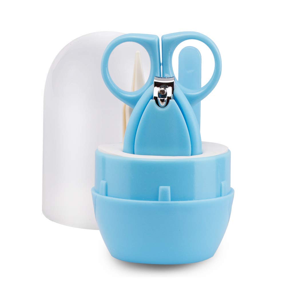 4-In-1 Grooming Kit/Manicure Kit For Babies/Infants/Toddler With Scissors, Nail Clipper, Filer, Tweezer