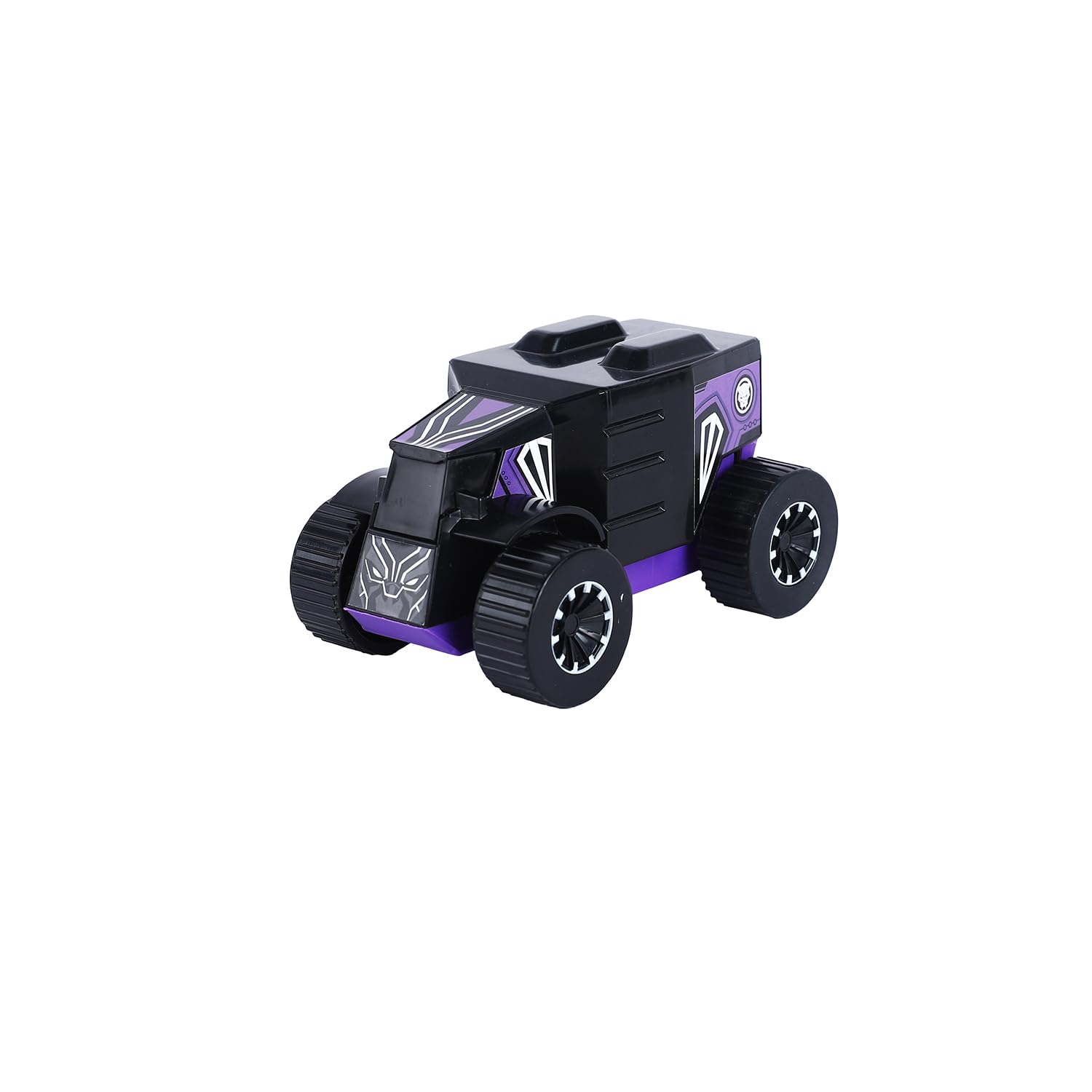SKOODLE Kid Marvel Pull-Back Monster Truck - Black Panther Edition, Marvel Inspired Toy Bikes with Sturdy and Long-Lasting Construction, Enhances Motor Skills and Fun Vehicle Toy for Gifting - Blue