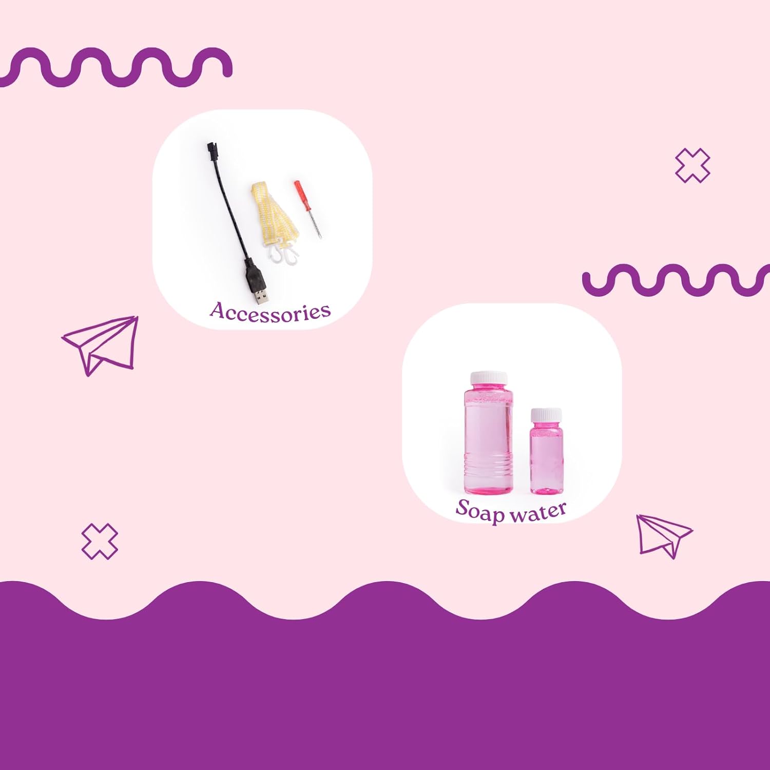 Bubble Maker Machine with LED Light and Bubble Solution | Automatic Bubble Gun Produces 5000+ Bubbles Per Minute | Fun Outdoor Bubble Toy for Kids, Parties, Birthdays & Events pink