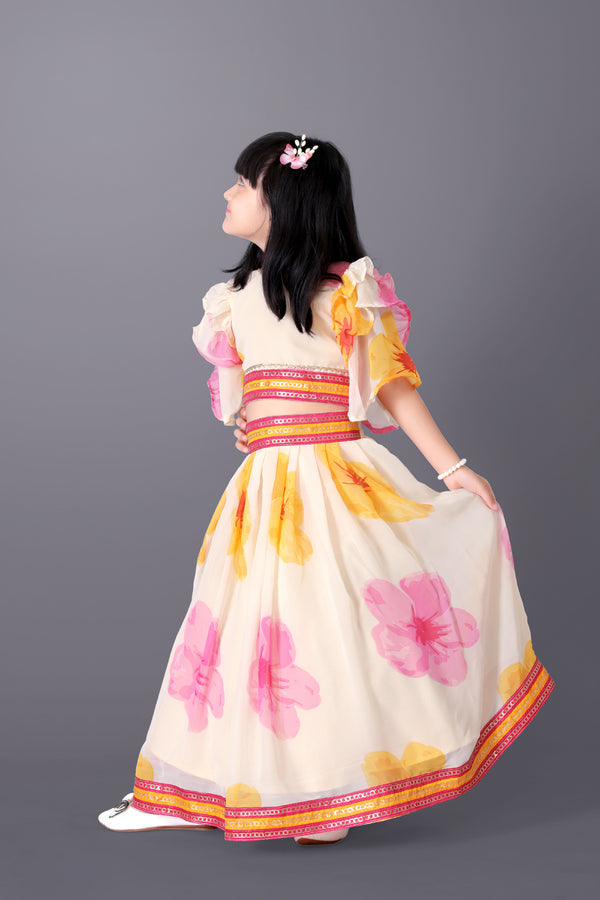 Lehenga Choli Floral Print Party Wear Dress