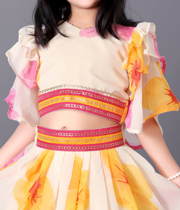 Lehenga Choli Floral Print Party Wear Dress