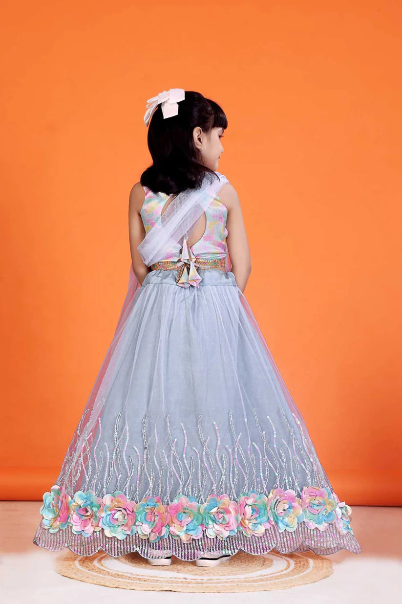 Baby Girls Embriodery Work Lehenga Set