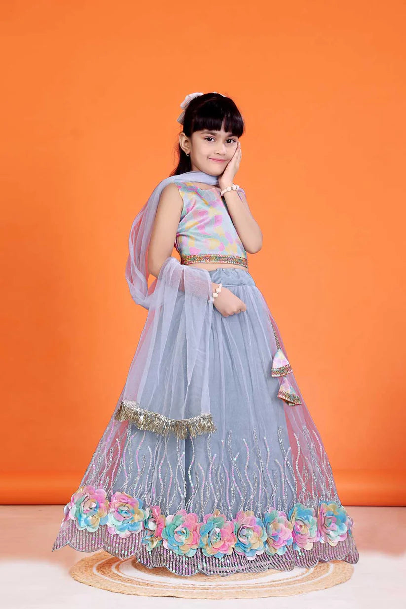 Baby Girls Embriodery Work Lehenga Set