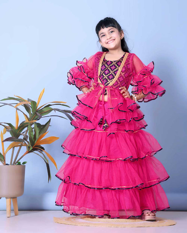 High Demand Lehenga & Crop Top with Jacket Set