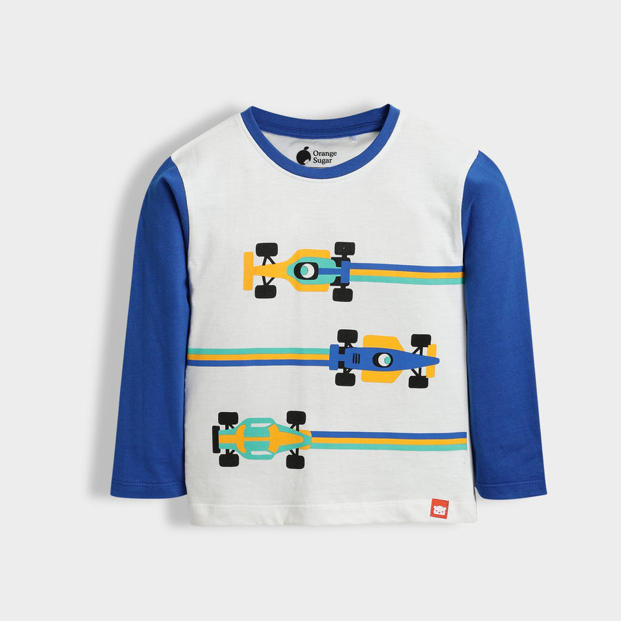 Unisex Multicolour Formula Racing Print Cotton Full Sleeves Co-Ord Set