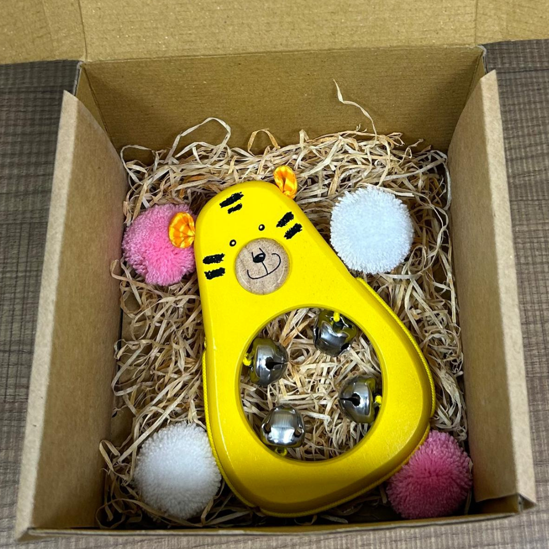 Ting-A-Ring Tiger| Bell sound| Made of Rubber wood in Thailand