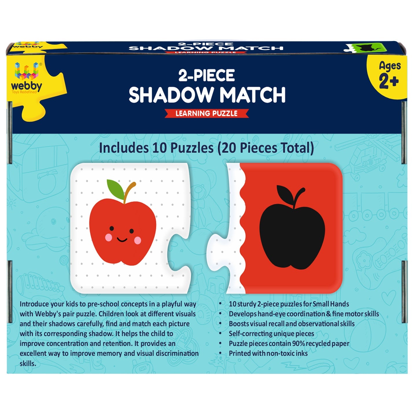 Webby Shadow Match 2 Pieces Learning Pack Jigsaw Puzzle