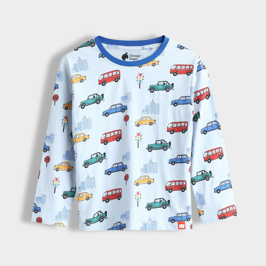 Unisex Multicolour Playful Signals Print Cotton Full Sleeves Co-Ord Set