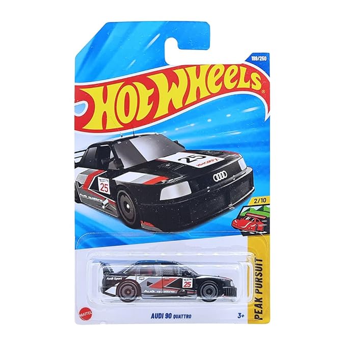 Hot Wheels 1:64 Scale Audi 90 Quattro Peak Pursuit Ages 3 Years and Up 199/250 (Black)