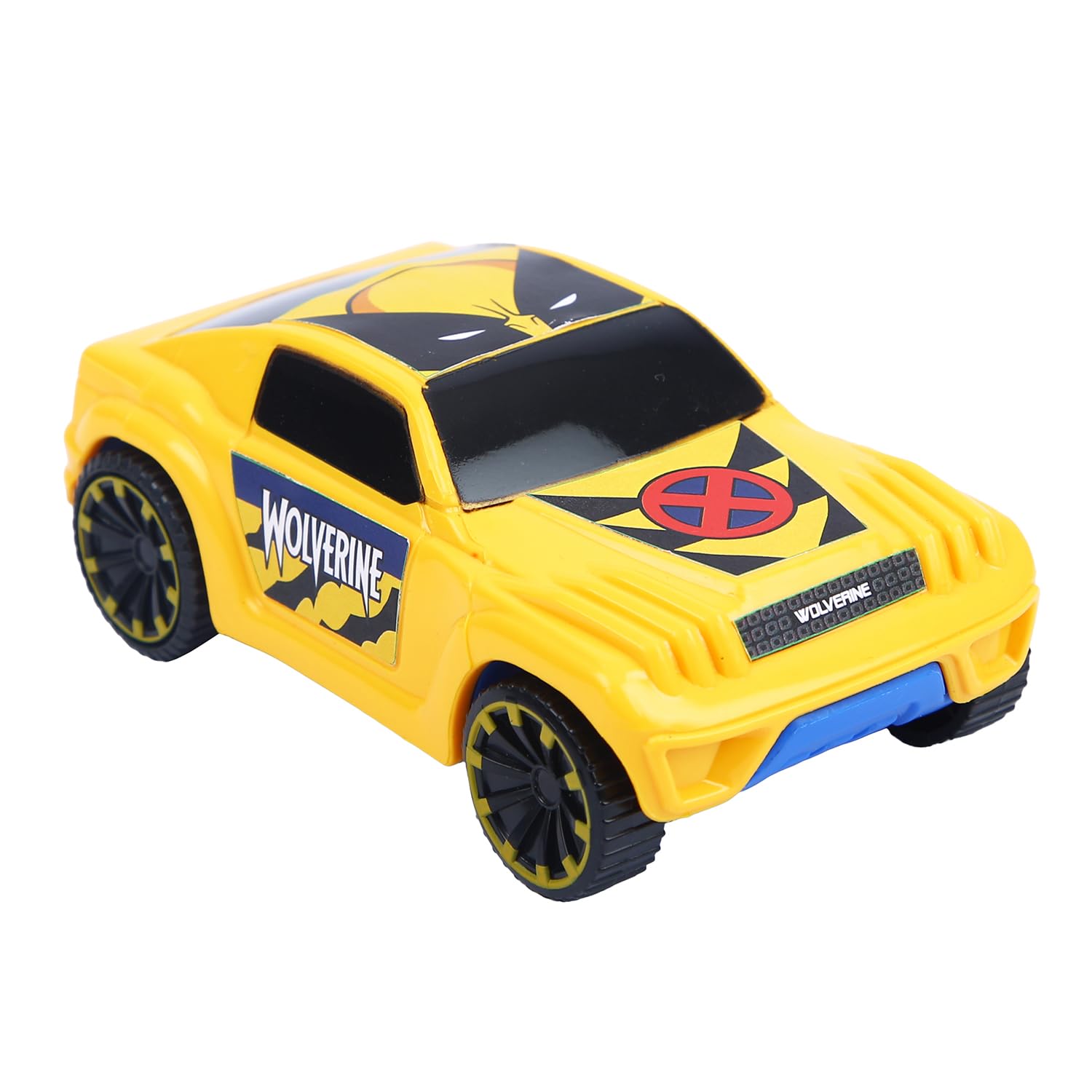 SKOODLE Marvel Pull-Back SUV - Wolverine Edition, Marvel Inspired Toy Bikes with Sturdy and Long-Lasting Construction, Enhances Motor Skills and Fun Vehicle Toy for Gifting - Yellow