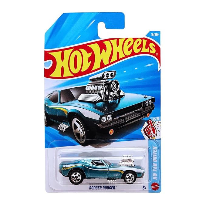 Hot Wheels 1:64 Rodger Dodger HW Fan Driven Ages 3 and Up 19/250 (Blue)