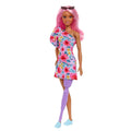 Barbie Fashionistas Doll 189 Pink Hair Off-Shoulder Floral Dress Sunglasses Prosthetic Leg Sneakers