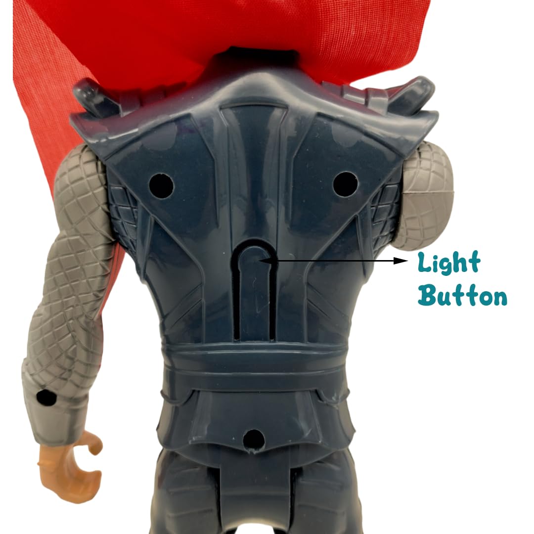 Superhero Warrior Action Figure with Hammer & Cape – Poseable Toy for Kids