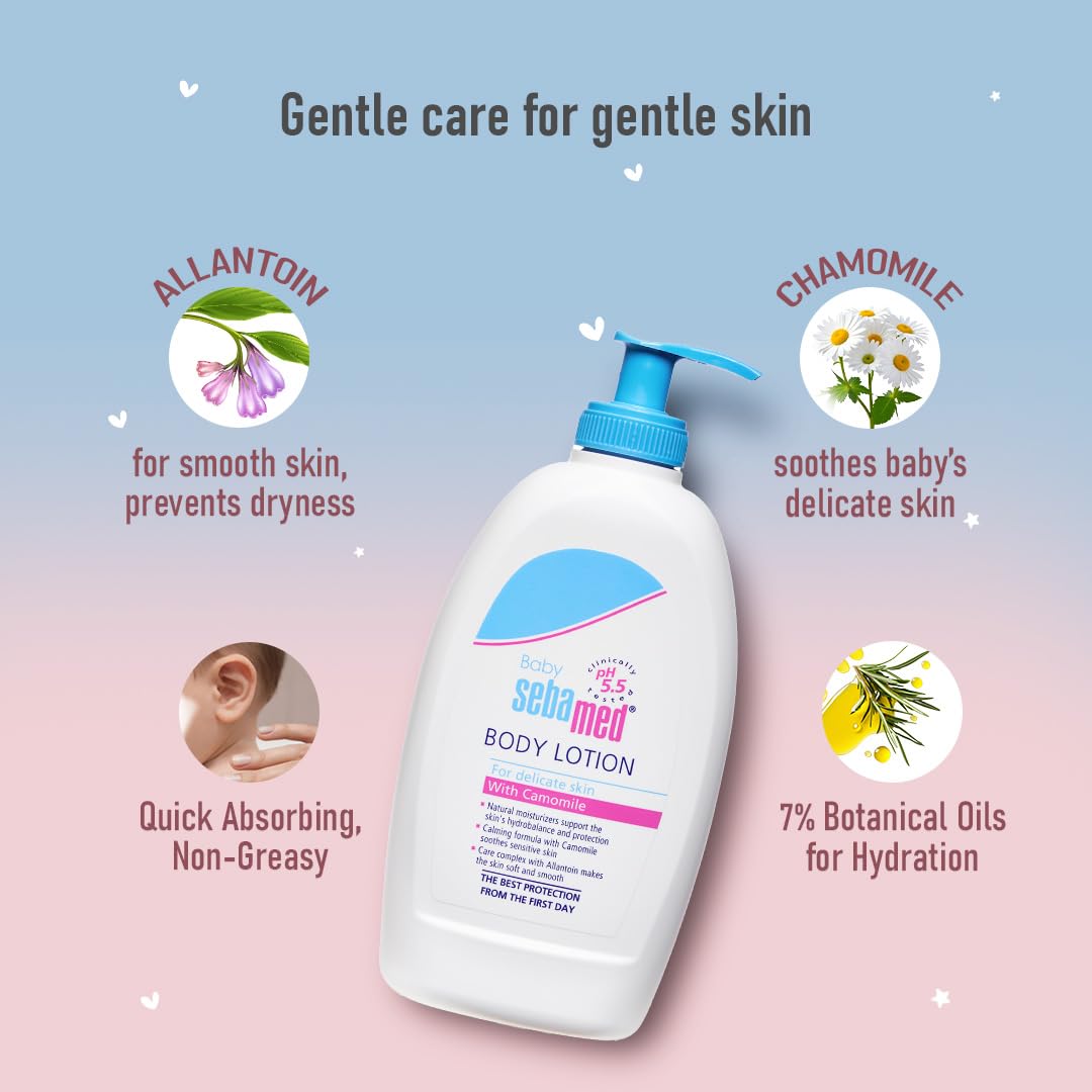 Sebamed Baby Body Lotion|Ph 5.5|Long Lasting Moisturiser|Quickly Absorbed| 400 Ml