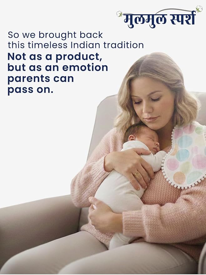 Polka Tots Newborn Pack of 5 100% Soft Double-Layer Muslin Cotton Essentials Gift Box – Polka Dots Print