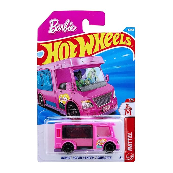Hot Wheels 1:64 Barbie Dream Camper Mattel Ages 3 and Up 21/250 (Pink)