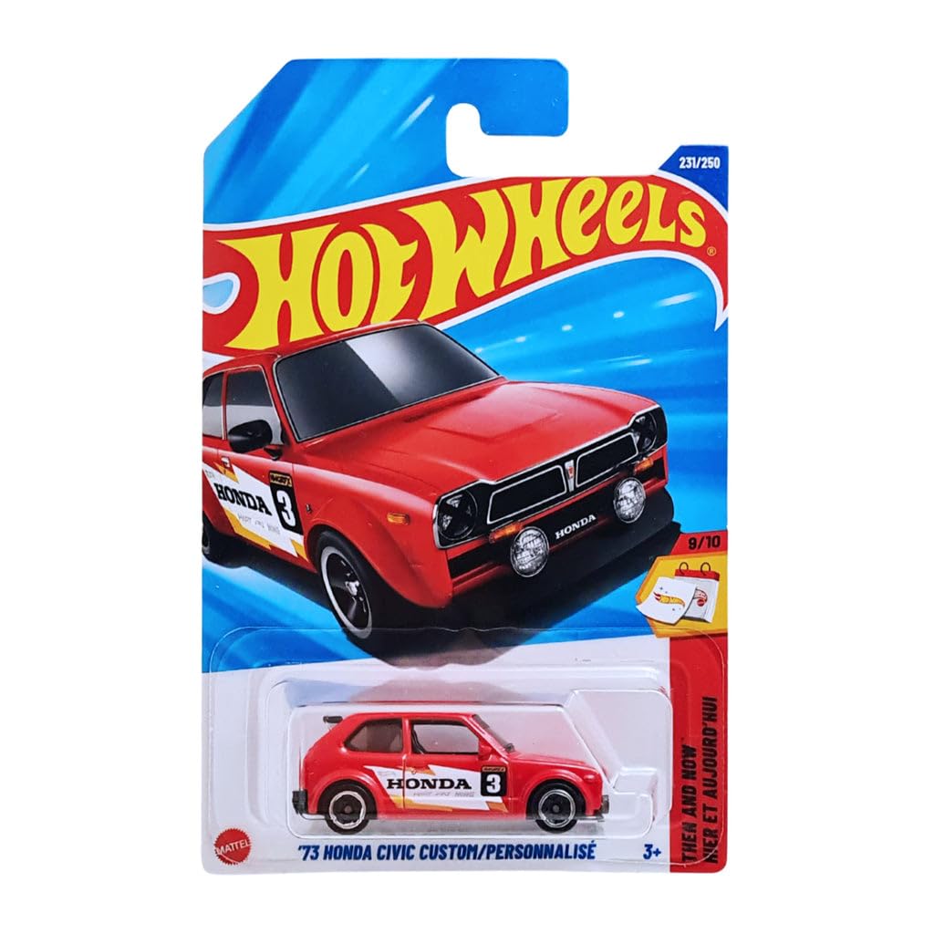 Hot Wheels 73 Honda Civic Custom Then and Now Ages 3 Years and Up 231/250 (Red)