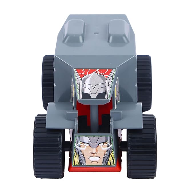 SKOODLE Kid Marvel Pull-Back Monster Truck - Thor Edition, Marvel Inspired Toy Bikes with Sturdy and Long-Lasting Construction, Enhances Motor Skills and Fun Vehicle Toy for Gifting - Grey