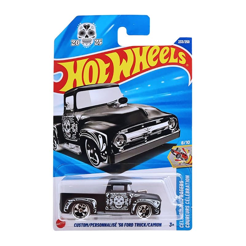 Hot Wheels 2025 Custom 56 Ford Truck Celebration Racers Ages 3 and Up 233/250 (Black)