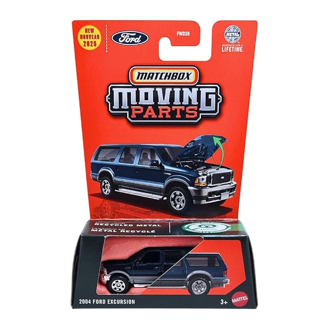 Hot Wheels Match Box Moving Parts 2004 Ford Excursion for 3 Years & Above (Blue)