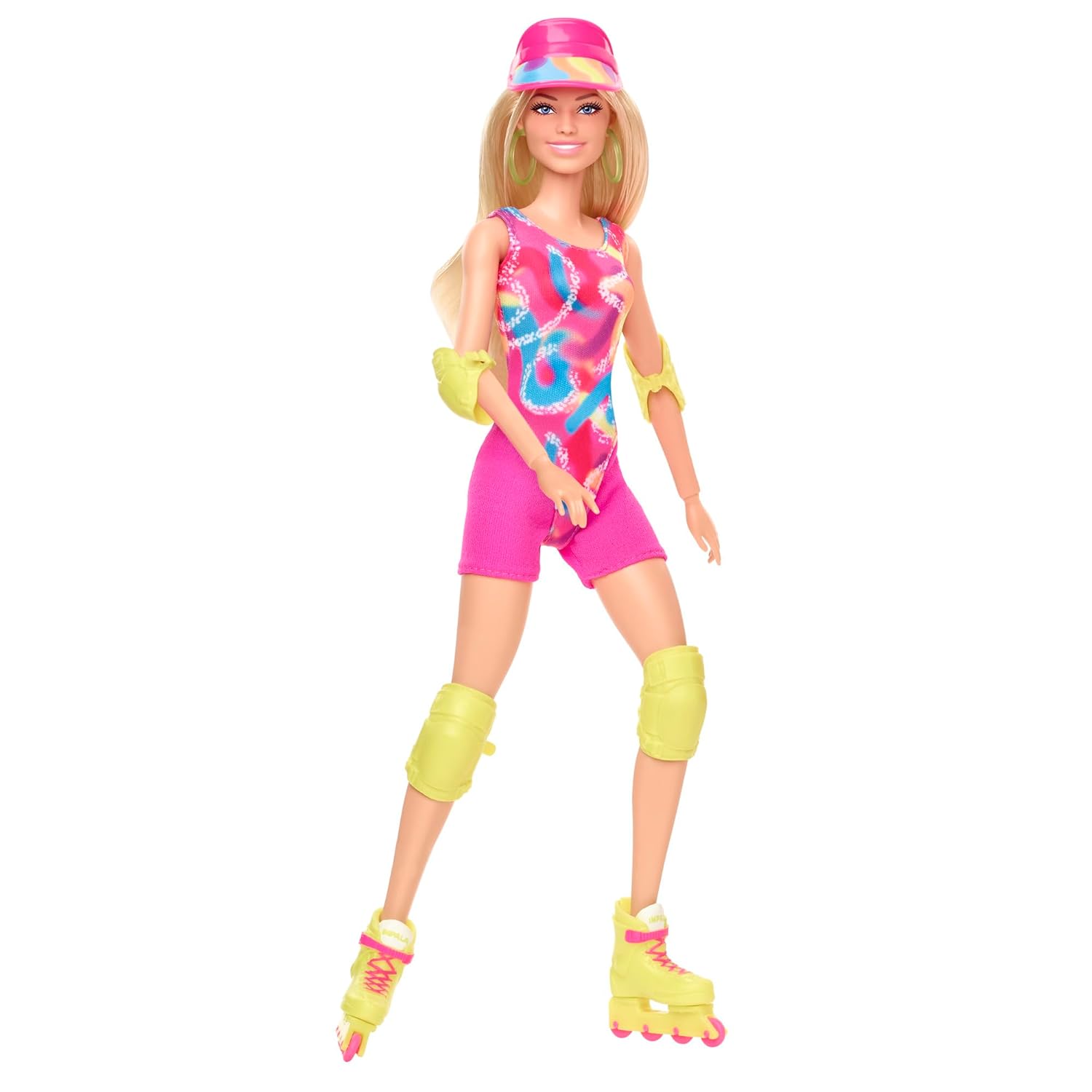 Barbie The Movie Doll Margot Robbie as Collectible Inline Skating Doll Wearing Leotard Biker Shorts