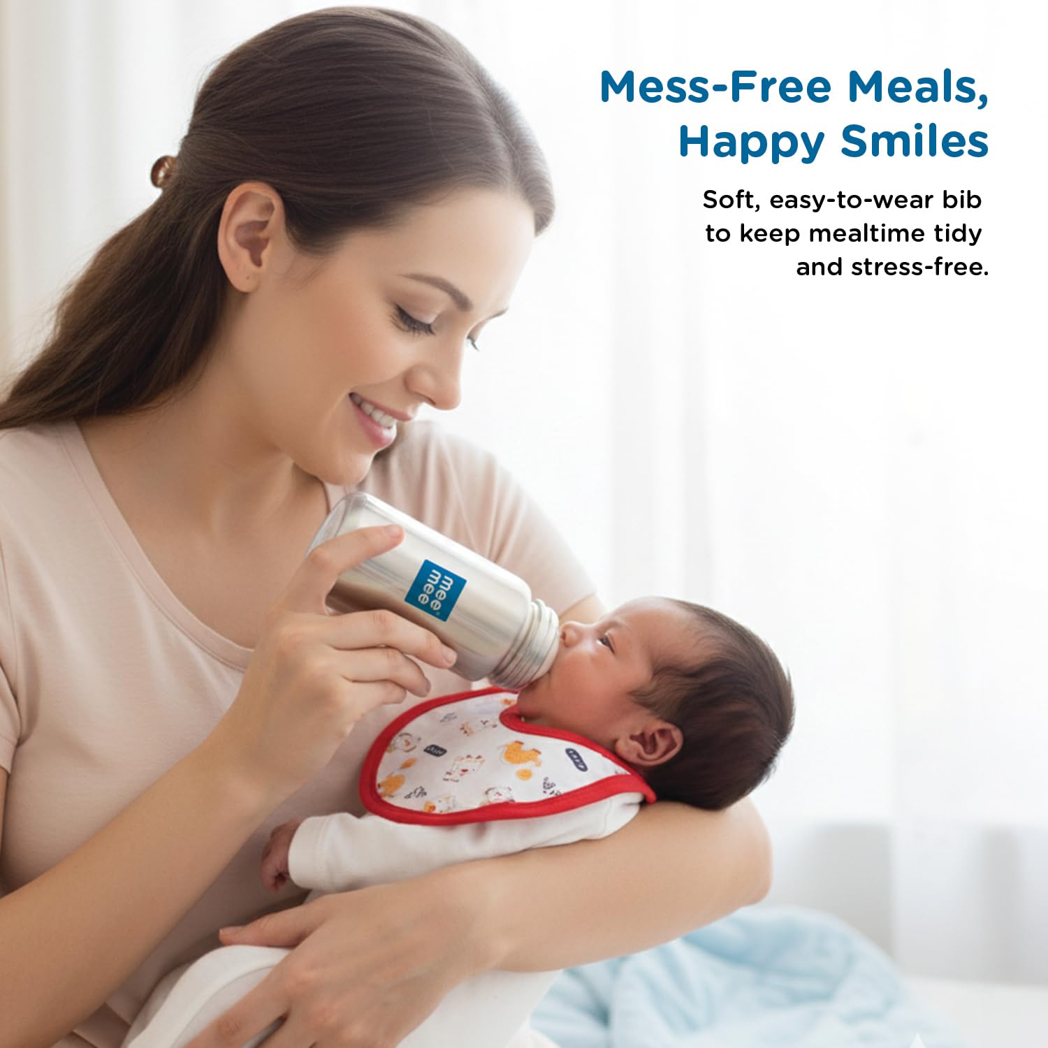 Mee Mee New Born Baby Gift Set | Soft Cotton Clothing Essentials for Infants/Baby Girls, Boys | Baby Shower Clothing Hamper (8 Pieces, Red)