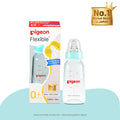 Pigeon Premium Glass Baby Feeding Bottle for New Born | with Added Anti-Colic Nipple | for 0+ Month Babies | BPS Free | BPA Free | Pale Blue Colour| 120 ml