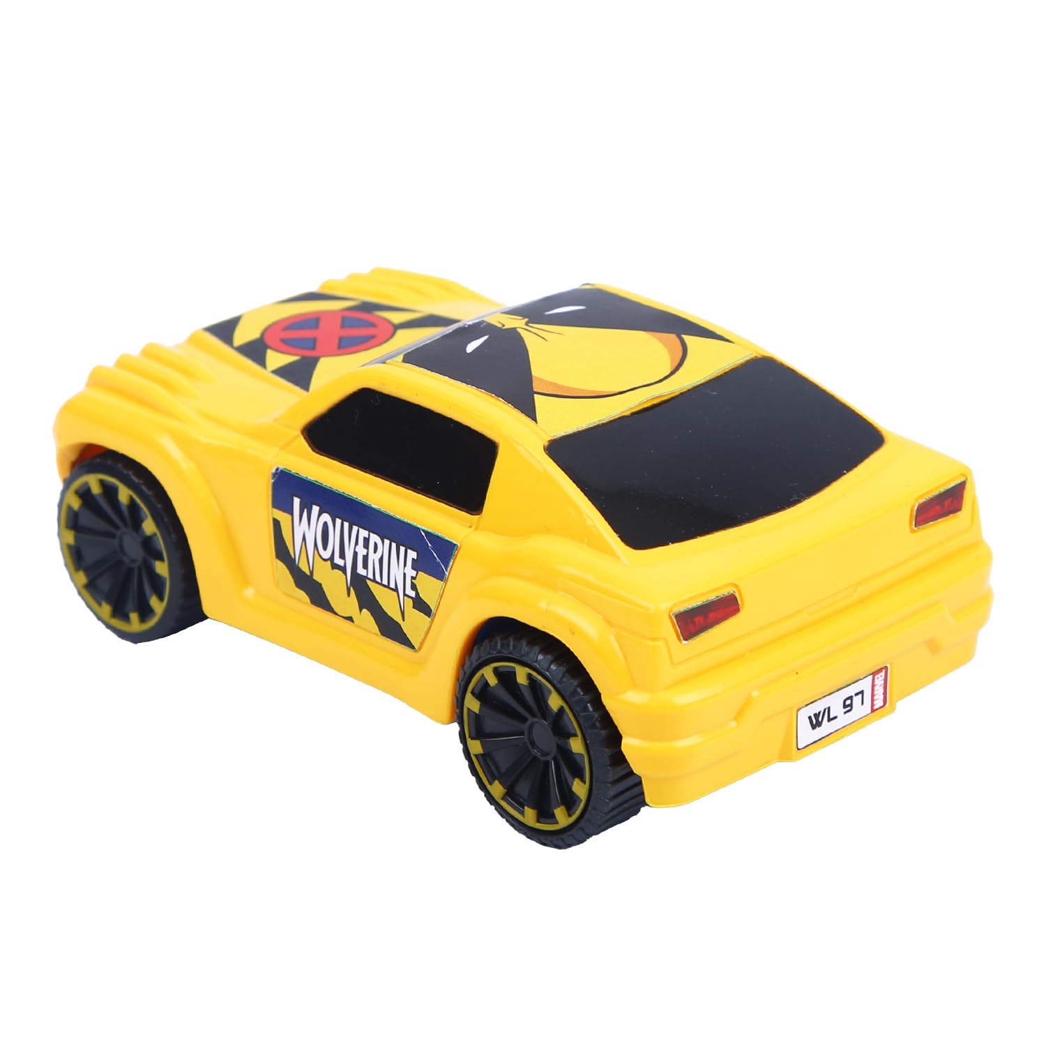 SKOODLE Marvel Pull-Back SUV - Wolverine Edition, Marvel Inspired Toy Bikes with Sturdy and Long-Lasting Construction, Enhances Motor Skills and Fun Vehicle Toy for Gifting - Yellow