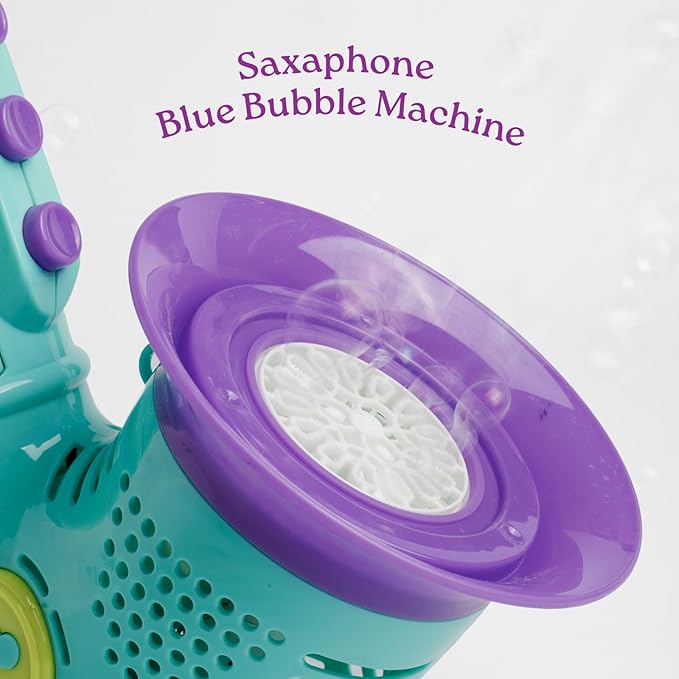 Bubble Maker Machine with LED Light and Bubble Solution | Automatic Bubble Gun Produces 5000+ Bubbles Per Minute | Fun Outdoor Bubble Toy for Kids, Parties, Birthdays & Events | Blue