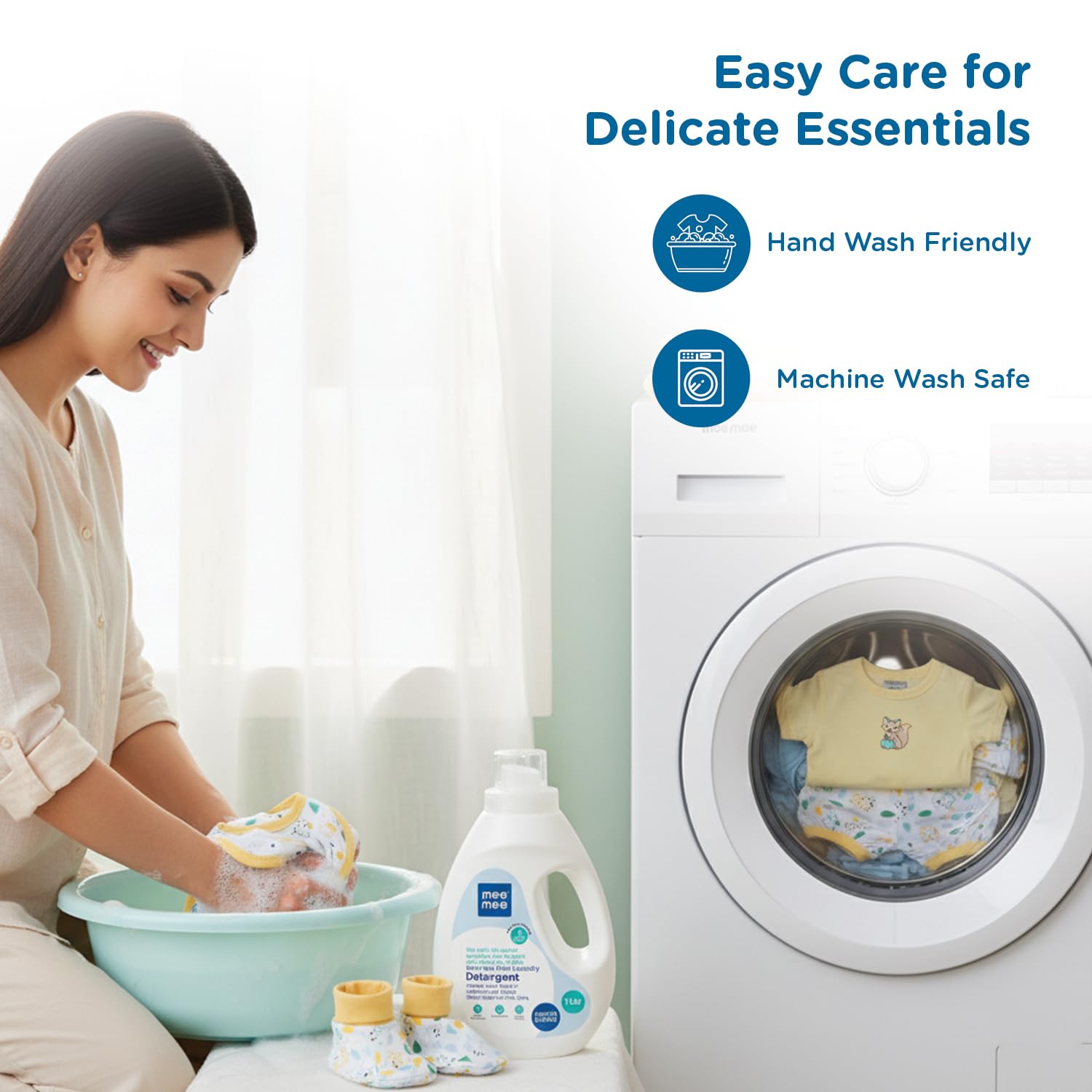 Mee Mee New Born Baby Gift Set | Soft Cotton Clothing Essentials for Infants/Baby Girls, Boys | Baby Shower Clothing Hamper| Ideal Gift for New Born Baby | 8 Pieces | (Square, Yellow)