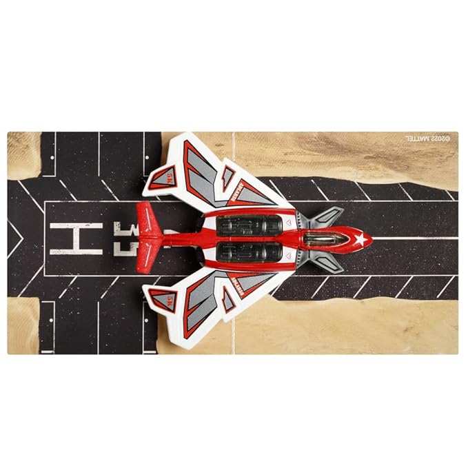 Matchbox Collectible Die-Cast Metal Sky Busters Backdraft Fighter Plane - HLJ16 ~ Red, Black and White Fighter Airplane ~ Includes Playmat