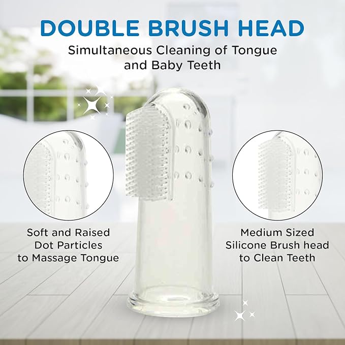 Mee Mee Unique Finger Brush For Baby (Pack Of 2, White)