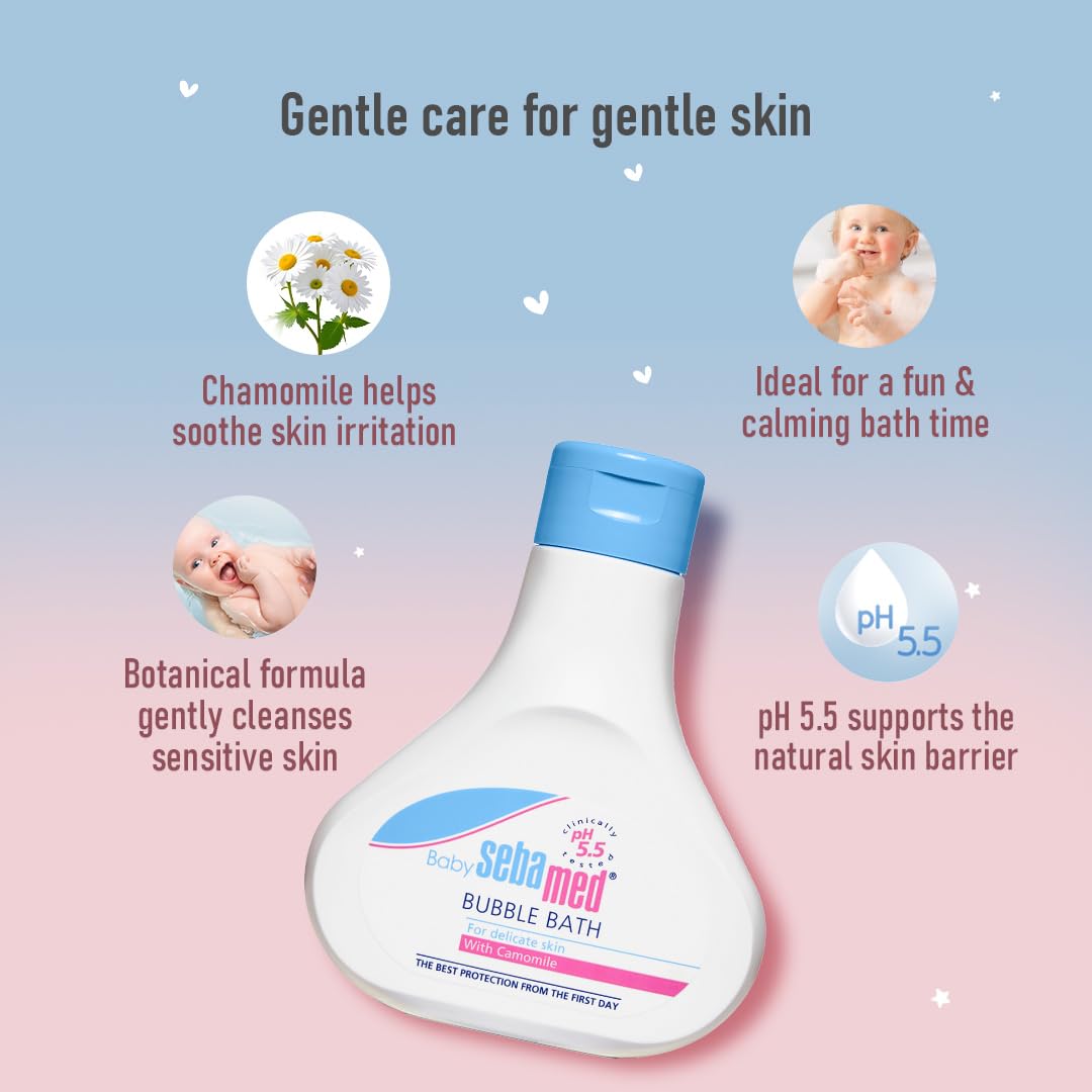 Sebamed Baby Bubble Bath|Ph 5.5|With Chamomile|No Tears |200 Ml