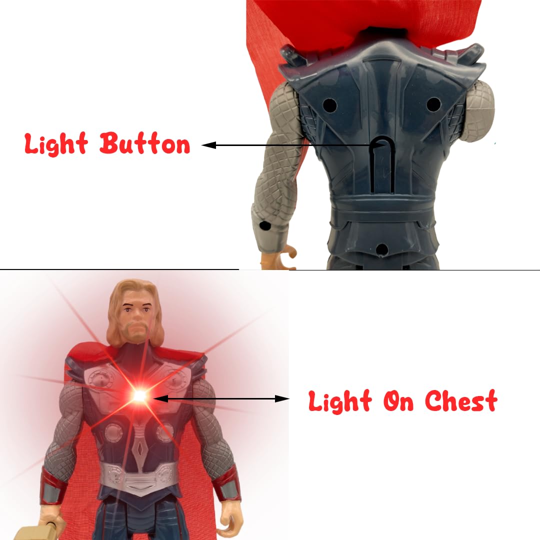 Superhero Warrior Action Figure with Hammer & Cape – Poseable Toy for Kids